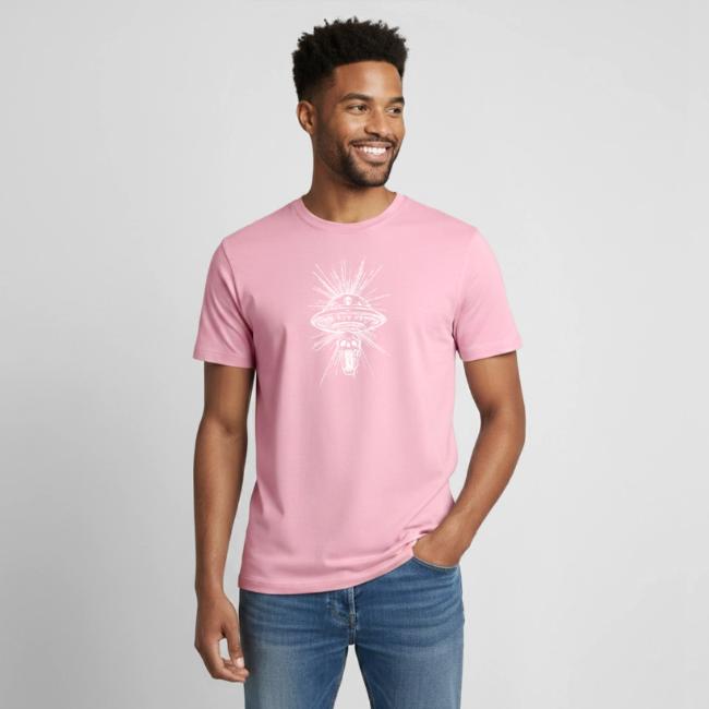 Warped Skull UFO Abduction - White Ink