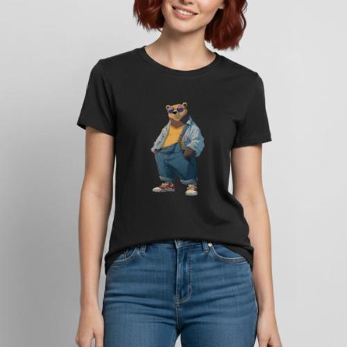 Fashion Streetwear Bear Cartoon Art - Heavyweight Unisex T-Shirt by Gildan