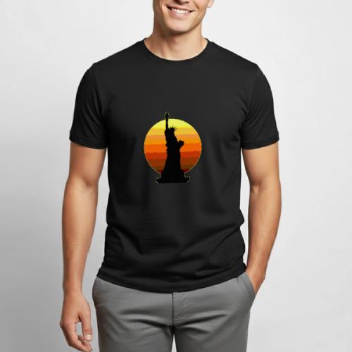USA: Golden Horizon Liberty - Heavyweight Unisex T-Shirt by Gildan