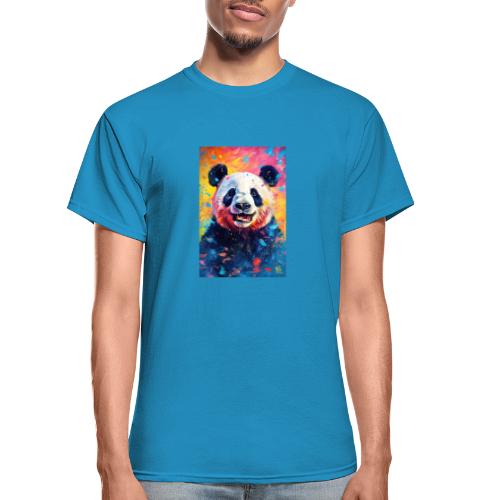 Paint Splatter Panda Bear - Gildan Ultra Cotton Adult T-Shirt