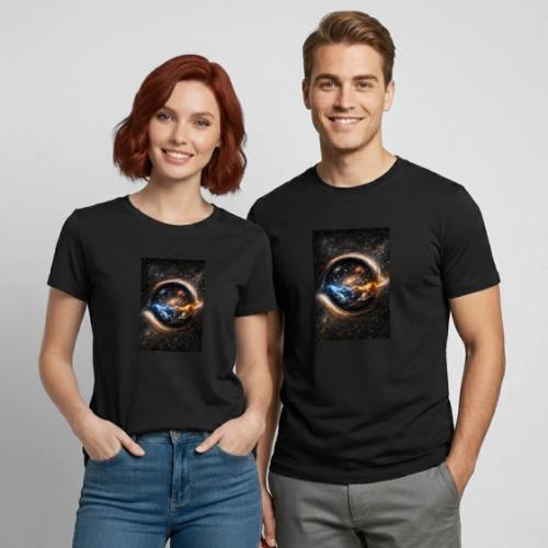 EntangledPhotonsWormhole - Heavyweight Unisex T-Shirt by Gildan
