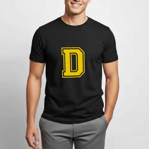 Letter D – Capital Athletic Alphabet Monogram - Heavyweight Unisex T-Shirt by Gildan