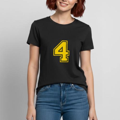Number 4 in a classic athletic collegiate font - Heavyweight Unisex T-Shirt by Gildan