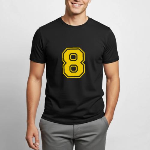 Number 8 in a classic athletic collegiate font - Heavyweight Unisex T-Shirt by Gildan