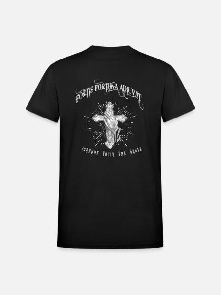 Fortis Fortuna Adiuvat - Cross and Hand Tattoo - Heavyweight Unisex T-Shirt by Gildan - black