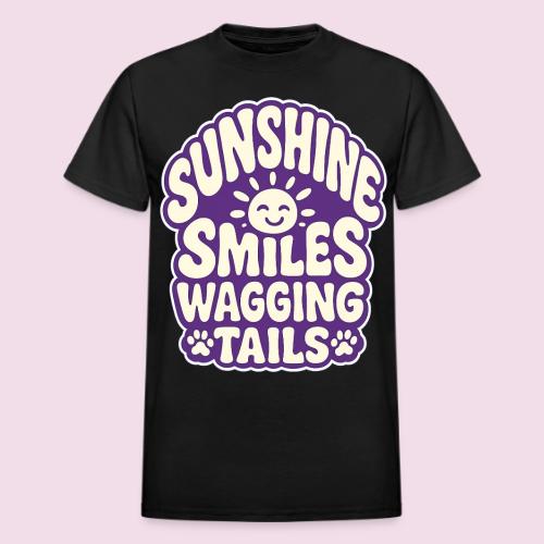 Sunshine Smiles Wagging Tails - Heavyweight Unisex T-Shirt by Gildan