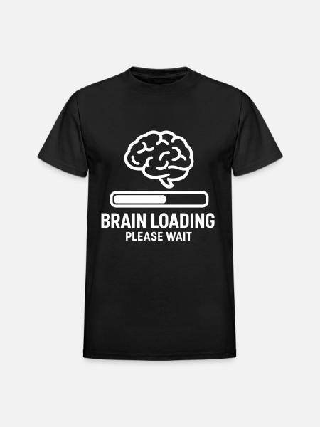 Brain Loading Please Wait - Heavyweight Unisex T-Shirt by Gildan - black