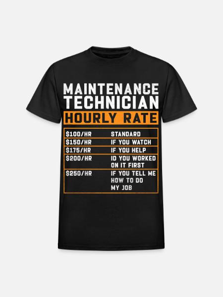 Maintenance Technician Hourly Rate - Heavyweight Unisex T-Shirt by Gildan - black