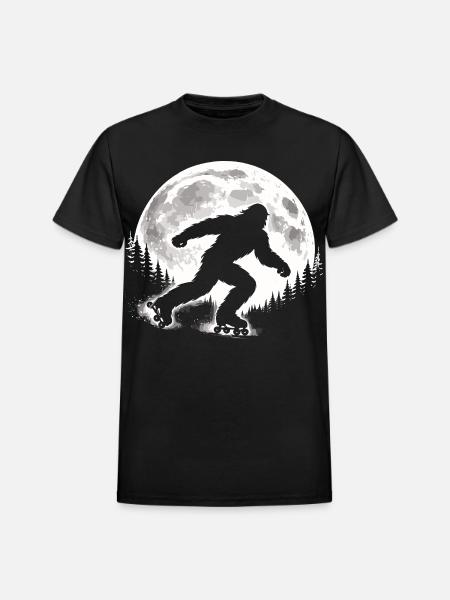 Bigfoot Roller Skater - Heavyweight Unisex T-Shirt by Gildan - black