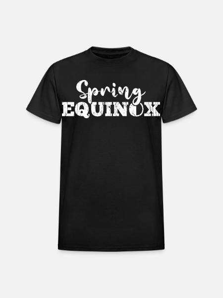 Spring Equinox Floral Script - Heavyweight Unisex T-Shirt by Gildan - black