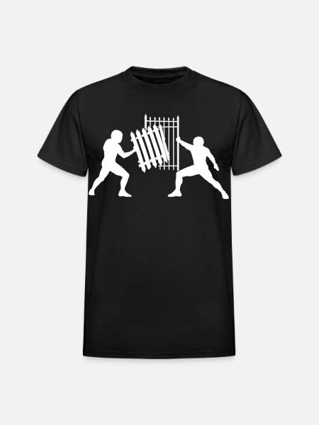 Gate Push Duel Silhouette - Heavyweight Unisex T-Shirt by Gildan - black