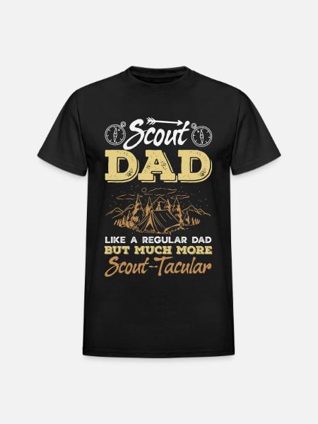 Scout Dad Scouting Camp Leader Father - Heavyweight Unisex T-Shirt by Gildan - black