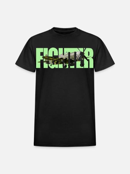 Fighter P-47 Thunderbolt - Heavyweight Unisex T-Shirt by Gildan - black