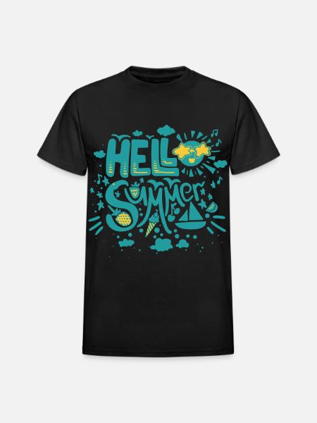 Hello Summer Relatives - Heavyweight Unisex T-Shirt by Gildan - black