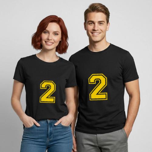 Number 2 in a classic athletic collegiate font - Heavyweight Unisex T-Shirt by Gildan