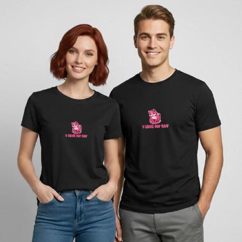I love my cat - Heavyweight Unisex T-Shirt by Gildan