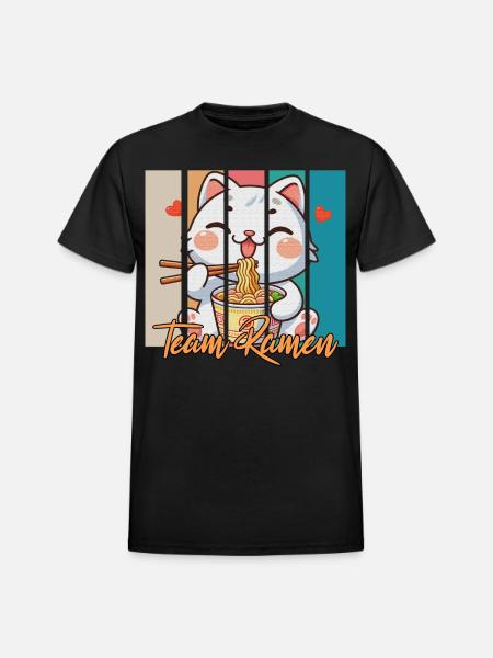 team ramen - Heavyweight Unisex T-Shirt by Gildan - black