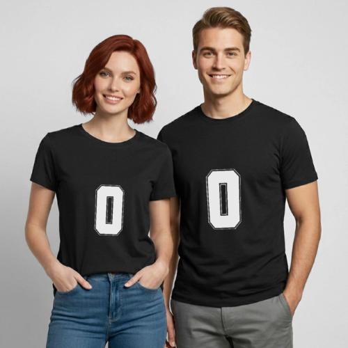White Number 0 – Varsity Font - Heavyweight Unisex T-Shirt by Gildan