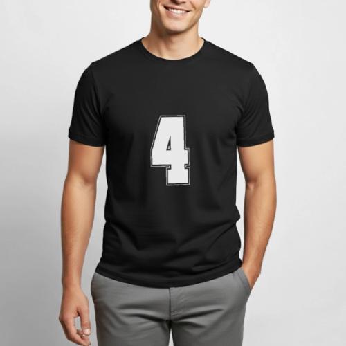 White Number 4 – Varsity Font - Heavyweight Unisex T-Shirt by Gildan