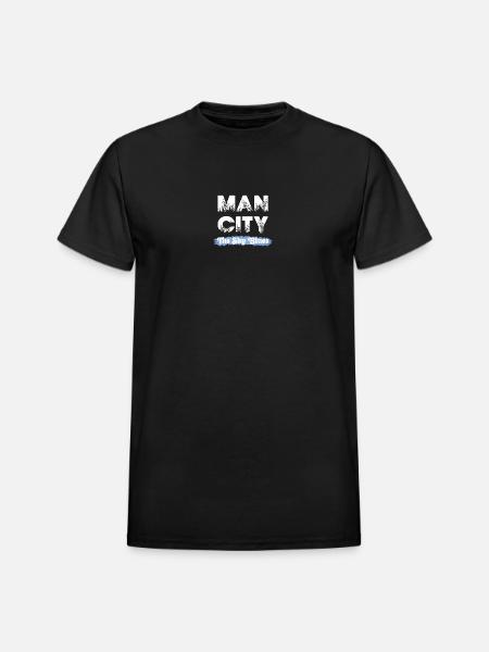 man_city - The Sky Blues - Heavyweight Unisex T-Shirt by Gildan - black