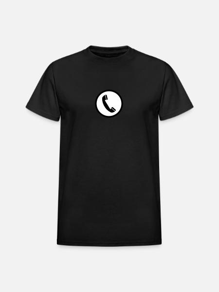 phone sign - Heavyweight Unisex T-Shirt by Gildan - black