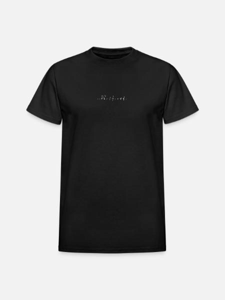 Dog Heartbeat Silhouette - Heavyweight Unisex T-Shirt by Gildan - black