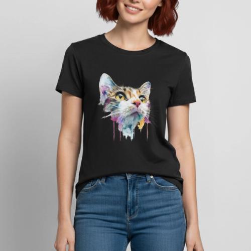 Chromatic Cat Splash - Heavyweight Unisex T-Shirt by Gildan