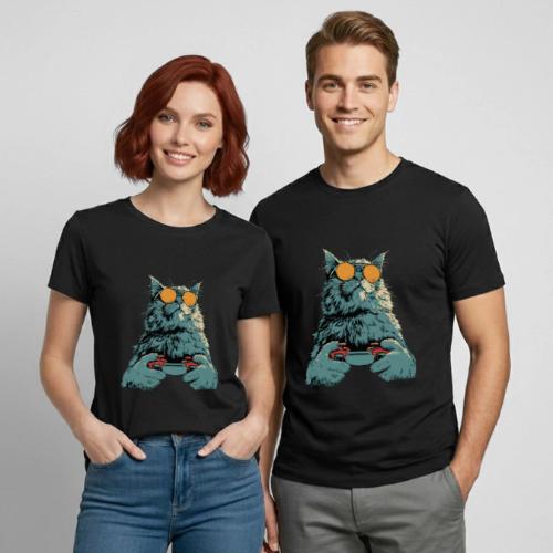 Cat: Fluff Mode On - Heavyweight Unisex T-Shirt by Gildan