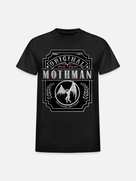 Mothman Classic Cryptid - Heavyweight Unisex T-Shirt by Gildan - black