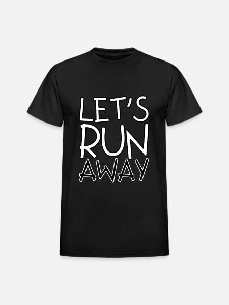 Let's run away - Heavyweight Unisex T-Shirt by Gildan - black