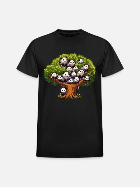 Opossums Tree - Heavyweight Unisex T-Shirt by Gildan - black