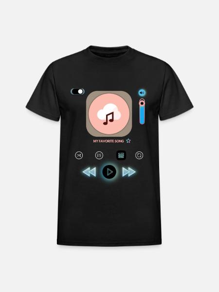 Pastel Music Cloud Icon - Heavyweight Unisex T-Shirt by Gildan - black