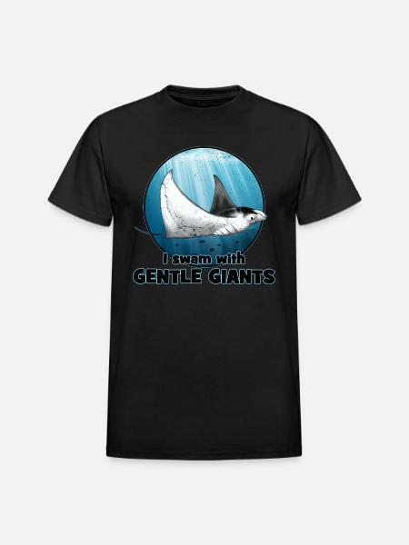 Manta Ray - Heavyweight Unisex T-Shirt by Gildan - black