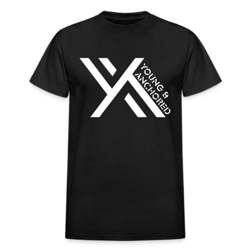 Young Anchored White logo - Heavyweight Unisex T-Shirt by Gildan