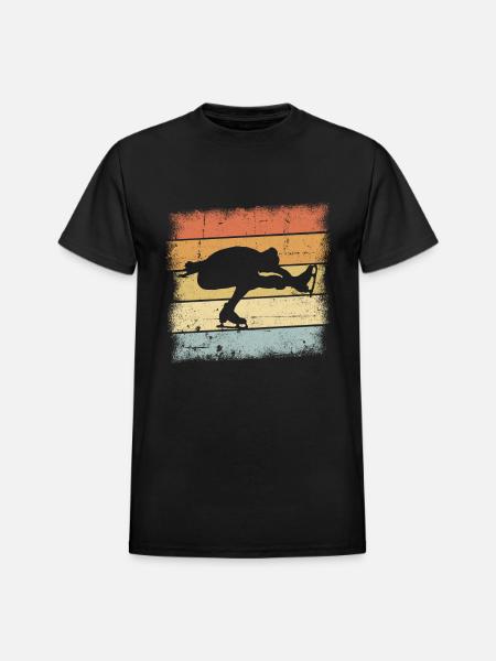 Figure Skating Retro - Heavyweight Unisex T-Shirt by Gildan - black