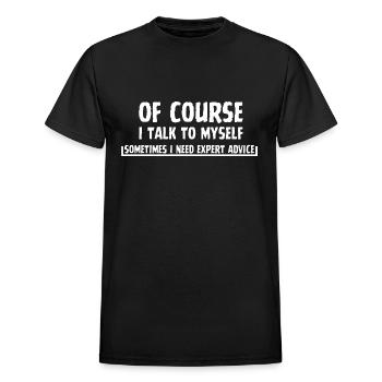 Offensive humor - Heavyweight Unisex T-Shirt by Gildan - black - Front - AI Model Female 172 light (172cm) & AI Model Male 178 light (178cm)