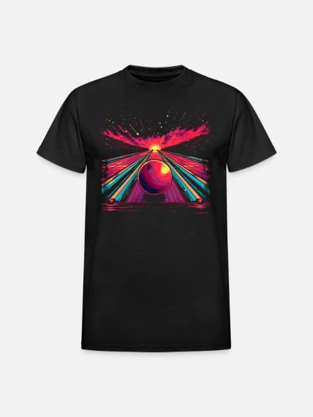 Retro Bowling Alley - Heavyweight Unisex T-Shirt by Gildan - black