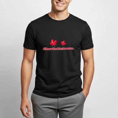 Charlottetown with two red maple leaves - Heavyweight Unisex T-Shirt by Gildan