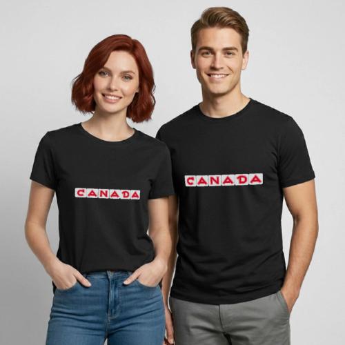 Canada, red letters on white background - Heavyweight Unisex T-Shirt by Gildan