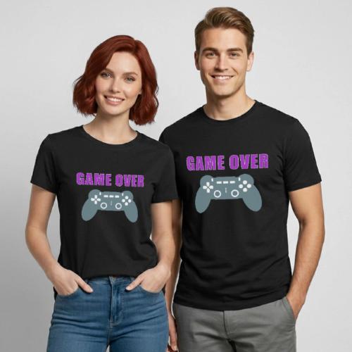 Game Over Gamer Controller Design - Heavyweight Unisex T-Shirt by Gildan