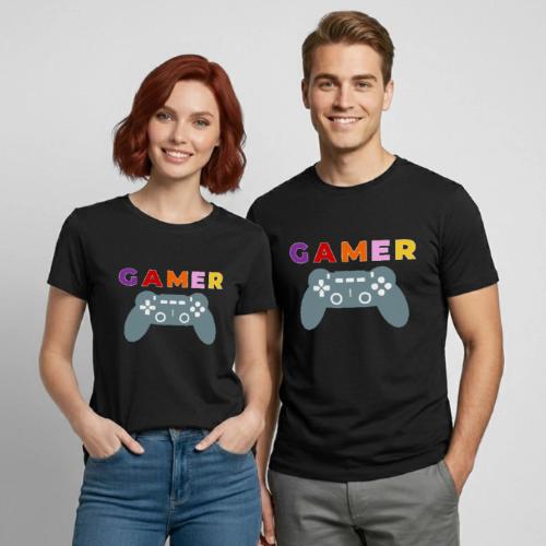 Colorful Gamer Controller Graphic - Heavyweight Unisex T-Shirt by Gildan