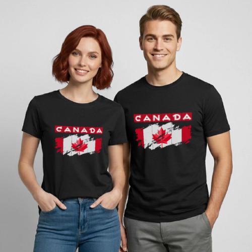 Canada, Inspired by the Canadian flag - Heavyweight Unisex T-Shirt by Gildan