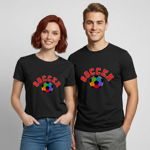 Soccer: Colorful Kick - Heavyweight Unisex T-Shirt by Gildan