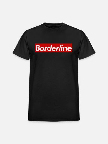 Borderline Logo - Heavyweight Unisex T-Shirt by Gildan - black