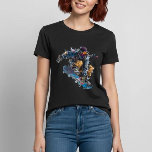 Snowboarding: Splash of Speed - Heavyweight Unisex T-Shirt by Gildan