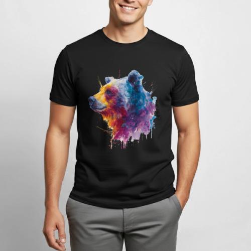 Watercolor Bear Portrait - Heavyweight Unisex T-Shirt by Gildan