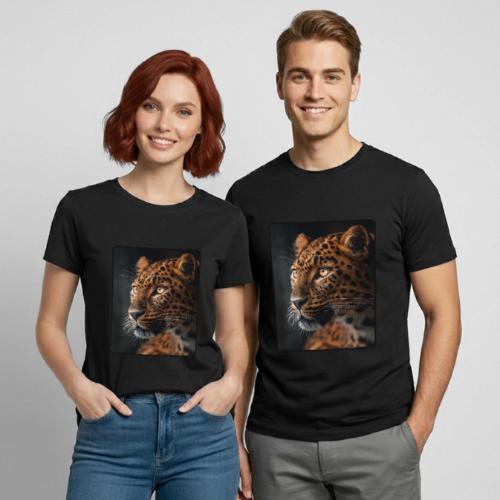 Amur Leopard Face Wildlife Design - Heavyweight Unisex T-Shirt by Gildan