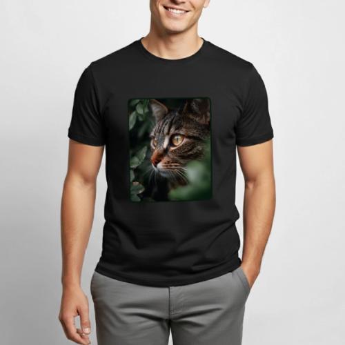 Tabby Cat Jungle Eyes Design - Heavyweight Unisex T-Shirt by Gildan