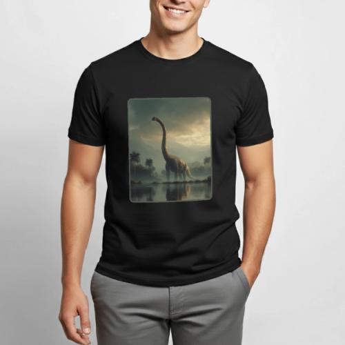 Brachiosaurus Misty Lake Design - Heavyweight Unisex T-Shirt by Gildan