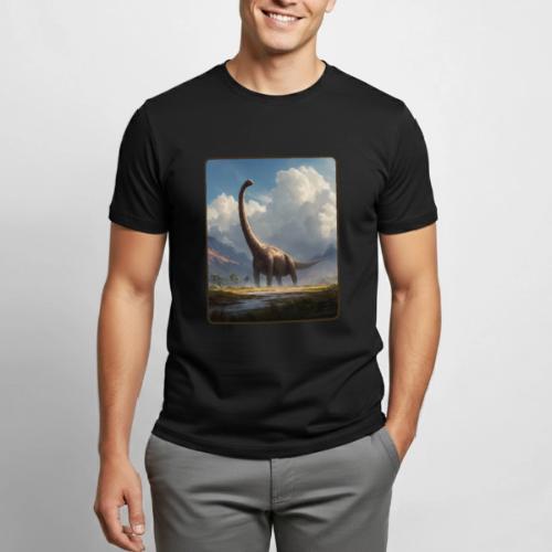 Brachiosaurus Valley Landscape Design - Heavyweight Unisex T-Shirt by Gildan